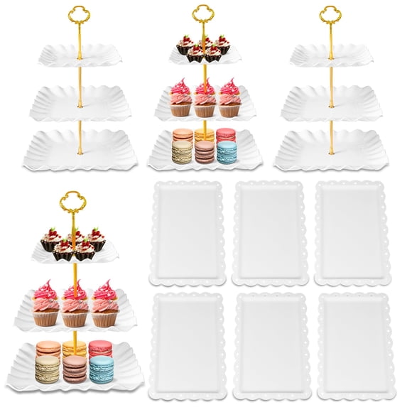 Set expositor de mesa para postres DIDROOM, paquete de 10 con soportes y bandejas