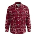 thumbnail image 5 of Fgvctg Valentine's Day Button Down Shirt for Men Long Sleeve Cotton Shirts Soft Collared Blouse Date Day Love Heart Print Oversized Business Casual Tops Vermilion XL, 5 of 5