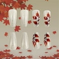 thumbnail image 4 of Thanksgiving Press On Nails with Maple Leaves Designs 24pcs Fall Nails Glossy Acrylic Nails Full Covers on Nails, 4 of 8