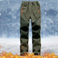 thumbnail image 2 of Zefriona Ski Pants Kids Softshell Reinforced Knees Waterproof Fleece Lined Winter Durable Trousers Army Green 10, 2 of 9
