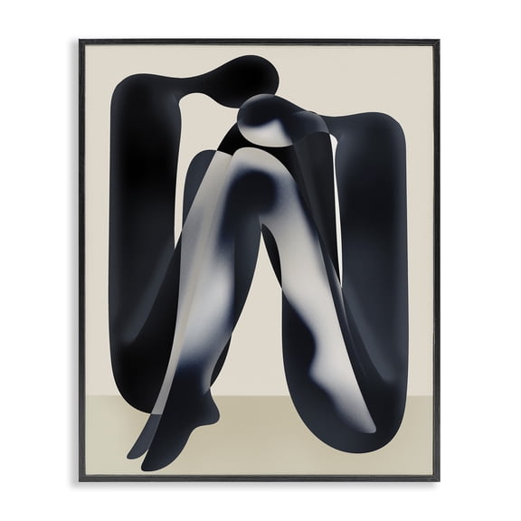Stupell Industries Modern Modern Figures Sitting Black Framed Giclee Art, 11 x 14, by Lil' Rue