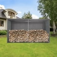 thumbnail image 3 of Olurrisa 14x12 FT Metal Storage Shed with Firewood Storage, Olurrisa Grey Outdoor Shed, Apex Roof Design with Built-in Vents, Perfect for Winter Equipment & Tools, 3 of 10