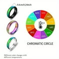 thumbnail image 3 of [Multi Colors Mood Ring Thermal] Trendy Mood Ring Made Of Stainless Steel Thermal Discoloration Design Suitable For Men And Women Multi Colors For U To Choose Match Daily Outfits,Golden6, 3 of 14