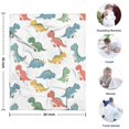 thumbnail image 4 of White Cartoon Dinosaurs Pattern Blanket,Comfortable Soft Flannel Throw Blanket,All Season,Warm Lightweight Blankets for Sofa Bed Couch Living Room Chair,30"x40", 4 of 4