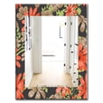 thumbnail image 3 of DESIGN ART Designart 'Red and Brown Flowers With Of Green Branches' Traditional Mirror - Frameless Printed Wall Mirror 27.6 in. wide x 39.4 in. high, 3 of 5