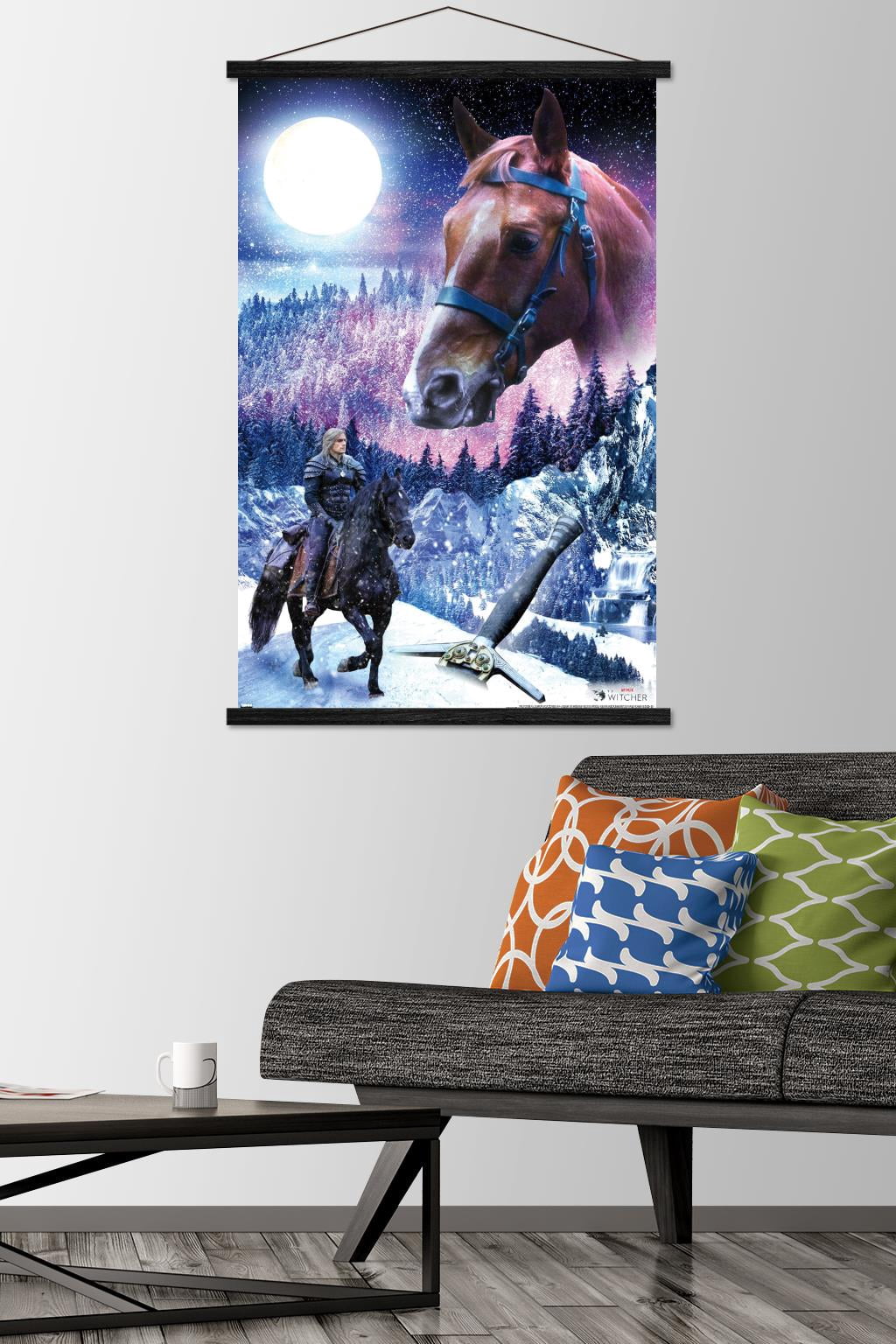 Netflix The Witcher Season 2 - Roach Wall Poster with Wooden Magnetic Frame, 22.375" x 34"