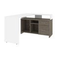 thumbnail image 1 of Bestar Equinox 56W L-Shaped Desk in white & walnut grey, 1 of 7