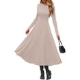 thumbnail image 6 of PRETTYGARDEN Women's Fall Long Sleeve Midi Dress Casual Elegant Ruffle Flowy A Line Swing Cocktail Party Dresse, 6 of 7