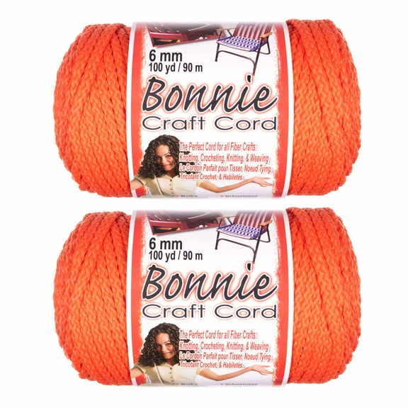 2 Pack Bonnie Macrame Cord - 6mm - 100 yd Lengths - Various Colors