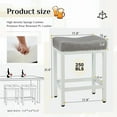 thumbnail image 4 of Yardi Yard Modern Bar Stools Set of 2, Counter Height Bar Stools, 2 Packs Bar Stools with Leather Seat Cushion and Steel Frame for Kitchen Island, Gray, 4 of 8