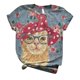 thumbnail image 2 of Pntutb Camiseta de manga corta suelta de una pieza con estampado de gato lindo y sexy para mujer Pntutb Pntutb-3795, 2 of 9