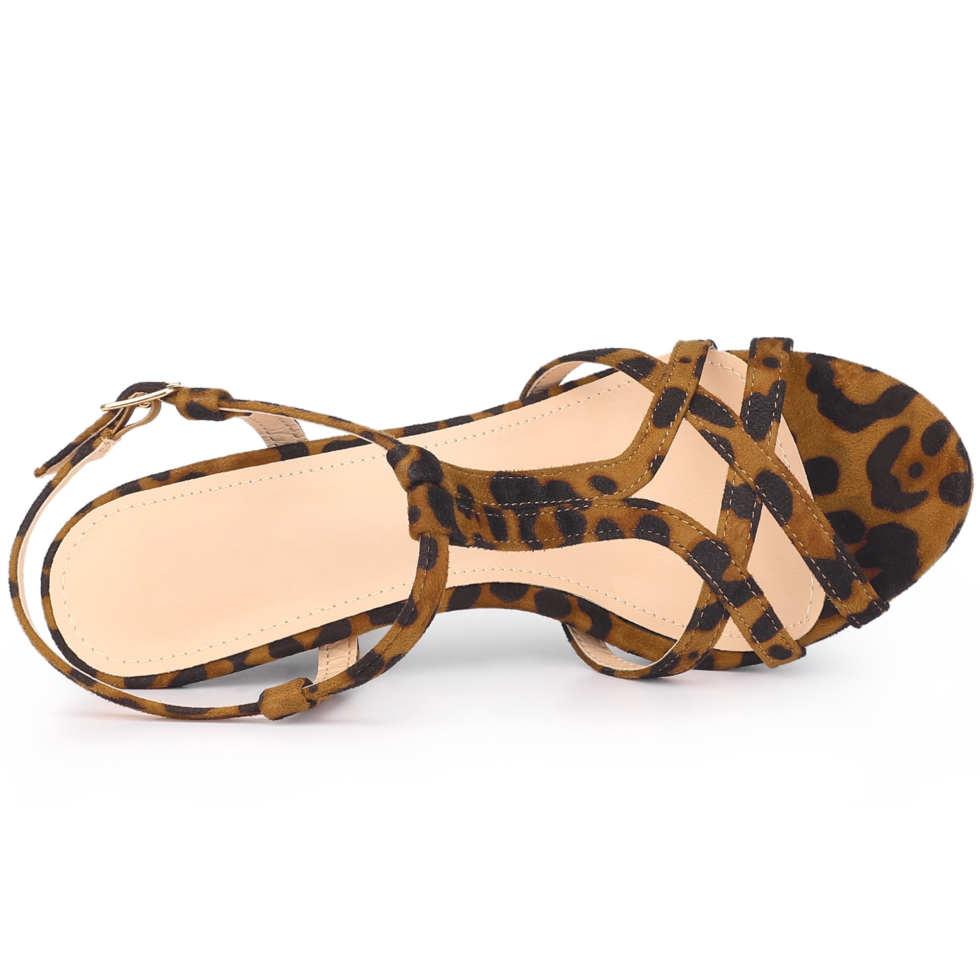 DARING DIVA Women's Slingback Stiletto Heel Sandals Leopard US 7/UK 5/EU 38