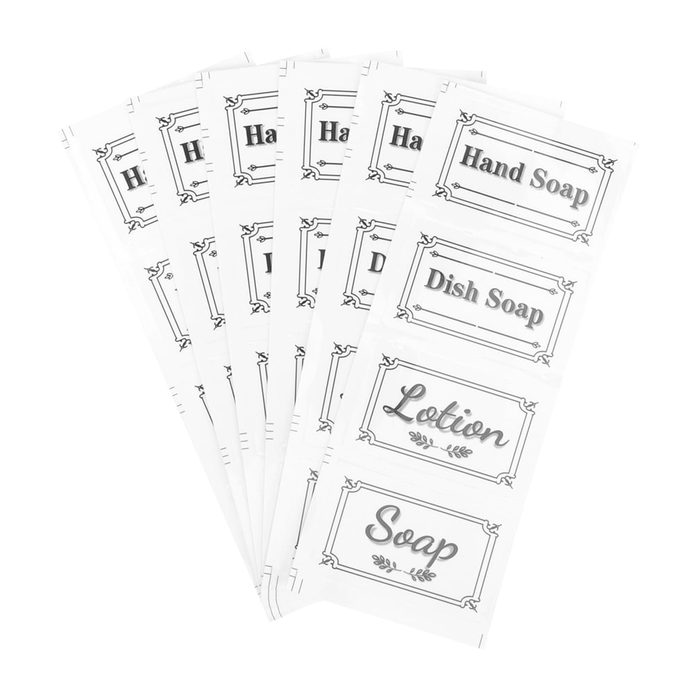 Homemaxs 12 Sets of SelfAdhesive Waterproof Labels Soap Bottle Labels