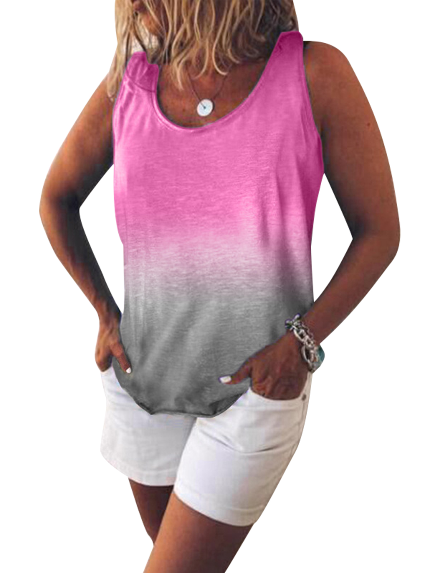 Plus Womens Floral Strappy Summer Beach Holiday Loose Vest Blouse Tee Tank Tops