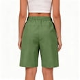thumbnail image 3 of Inglocry Women's Cargo Shorts Summer High Waisted Bermuda Shorts Casual Trendy Hiking shorts Elastic Waist Pant with Pockets 2026 Army Green L, 3 of 4