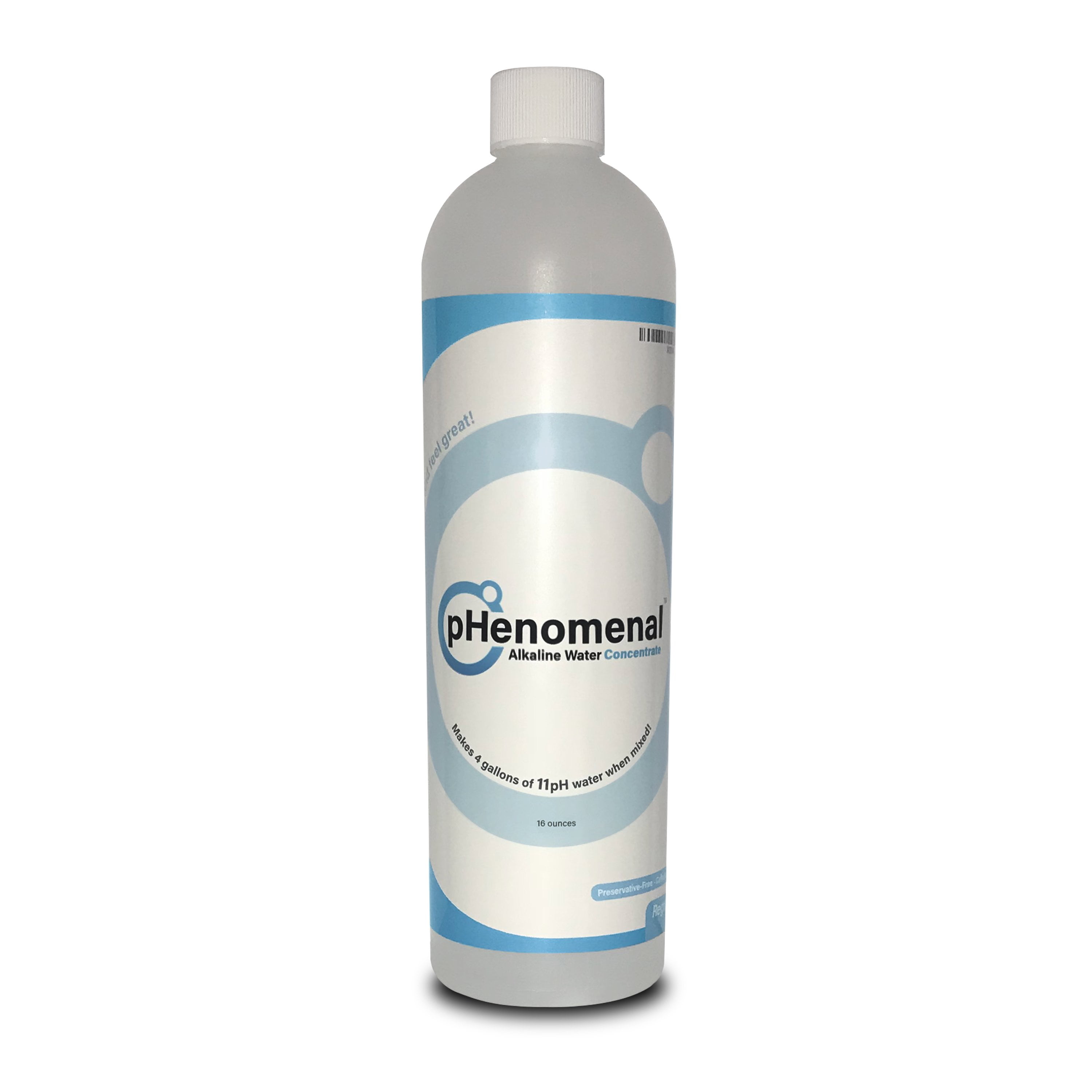 Alkaline Water Concentrate - makes 4 Gallons of alkaline water - by pHenomenal - high 11 pH oxygenated water - Regular 16 Oz Bottle - 500 times stronger than 8.5 pH