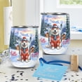 thumbnail image 4 of Hello Welcome Winter The Ski Great Pyrenees Snowy Day 12oz Stainless Steel Wine Tumbler Insulated Cup with Lid Pyr Dog Lover - 13013, 4 of 5