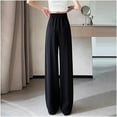 thumbnail image 6 of ABATAB Women's Work Pants Button Loose High Waisted Dress Pants Wide Leg Business Casual Dressy Trouser Slacks with Pockets, 6 of 7