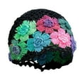 thumbnail image 4 of Weikingp Clearance! Beanies Hats Men, Vintage Handmade Embroideried Cotton Crochet Knit Hollow Out Floral Knit Hat, Beanie for Women, Baby Beanie Black, 4 of 7