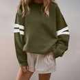 thumbnail image 2 of TOMVIGX Women Varsity Striped Sweatshirt Crewneck Fall Oversized Sweatshirts Long Sleeve Y2k Sweat Shirt Casual Loose Fit Game Day Shirts, 2 of 5