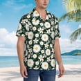 thumbnail image 2 of Lsque White Daisies and Bee pattern Hawaiian Shirt for Men, Unisex Summer Beach Casual Short Sleeve Button Down Shirts-Large, 2 of 9