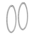 thumbnail image 2 of Sterling Silver Rhodium-plated CZ In and Out Hinged Hoop Earrings QE7949, 2 of 2