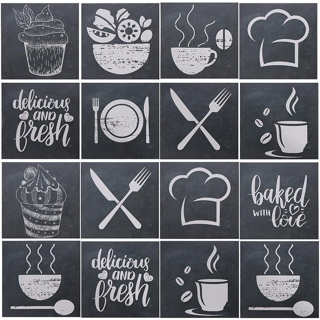 24 hojas, 20 x 20 cm, autoadhesivo de PVC a prueba de aceite para nuevas pegatinas de pared en cocina, baño, decoración del hogar.