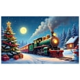 thumbnail image 4 of Christmas Theme Christmas Banner Steam Train Design Holiday Banner Snowy Scene Christmas Tree Decor Christmas Train Banner for Christmas Party Holiday Decoration Family Gathering, 4 of 9