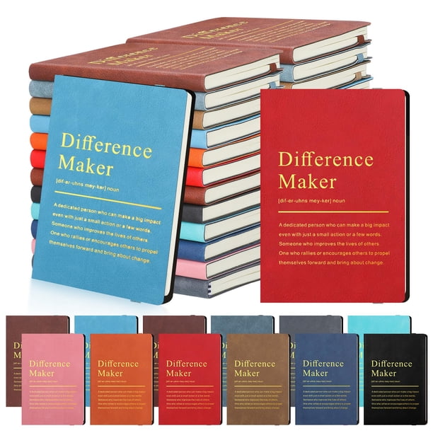 Cuaderno Chiisong A6 de Cuero con 24 blocks de notas motivacionales en colores