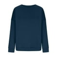 thumbnail image 5 of Jsaierl Womens Sweatshirt Loose Fit Solid Color Sweatshirts Crewneck Fall Sweater Tops Trendy Long Sleeve Shirts Womens Sweatshirts Under $10, 5 of 7
