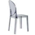 thumbnail image 6 of 2xhome Set of 2 Mid Century Modern Dining Room Side Chairs, Clear Transparent Ghost Accent Armless Lounge Chairs, Smoke, 6 of 7