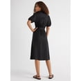 thumbnail image 2 of Free Assembly Women’s Midi Shirtdress with Puff Sleeves, Sizes XS-XXL, 2 of 5