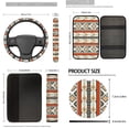 thumbnail image 5 of Uorisanigo Western Aztec Tribal Front Back Seat Cover Full Set with Steering Covers Seatbelt Shoulder Pad Armrest Cover Headrest & Gear Shift & Handbrake Covers Car Coasters Key Chains,18 Pieces, 5 of 7