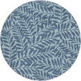 thumbnail image 2 of Addison Rugs Dream Shag Premium Machine Washable Transitional Tropical, Leaves, Botanical Blue Round Rug, 8' x 8', 2 of 8