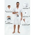 thumbnail image 6 of ANLIQI 100% Cotton Mens Pajamas Set Shorts Button Down Sleepwear Short Sleeve Nightwear Summer Pjs with Pockets (White,M), 6 of 7
