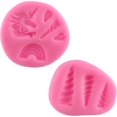 thumbnail image 1 of Set de 2 gomas y moldes de silicona con forma de unicornios, 1 of 5