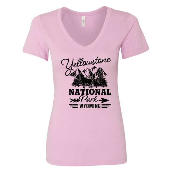 Inktastic Wyoming Yellowstone National Park Women's V-Neck T-Shirt