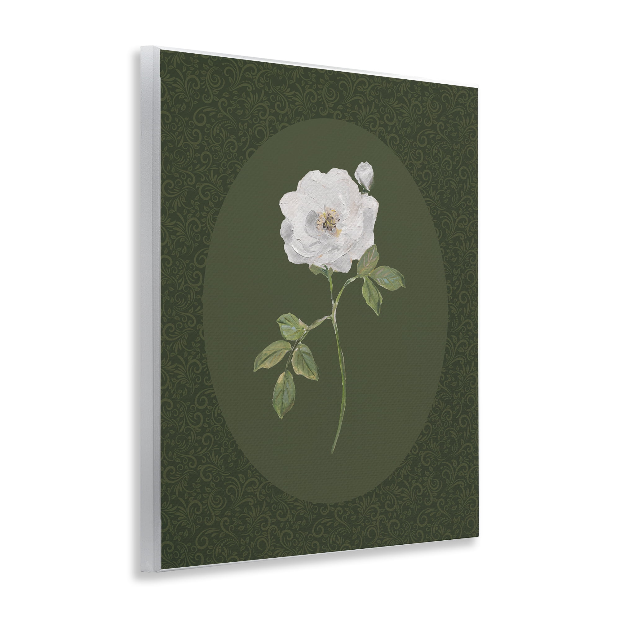 Stupell Industries Emerald & White Oval Rose Wall Plaque Art, design by Sally Swatland