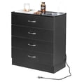 thumbnail image 4 of Ktaxon Dresser with 2 Power Outlets & 2 USB, Chest of 4 Drawers, Vanity dresser for Bedroom, Living Room, Black, 4 of 6
