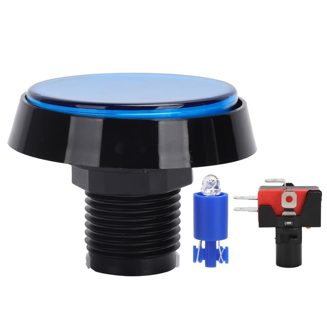 Bouton-Poussoir, bouton-poussoir Rond Mini Bouton-Poussoir avec Lumière LED pour Console de Jeu pour Remplacement Rouge, Jaune, Bleu, Blanc, Vert