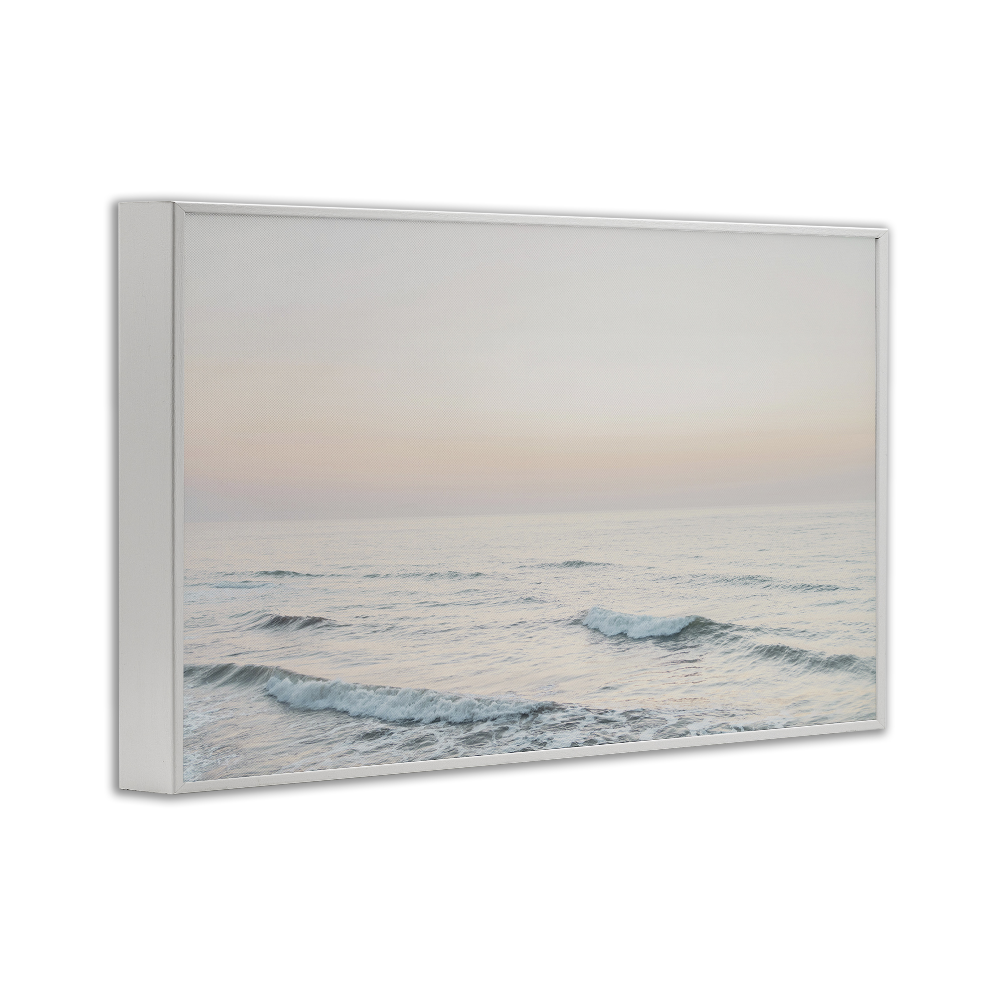 Stupell Industries Rolling Waves At Dawn Coastal Photography White Framed Art Print Wall Art, 30 x 20