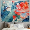 thumbnail image 2 of Nawypu flower One Piece Tapestry Chinese Style Artistic Beautiful Wash And Ink Painting Bird Plant green red Decorative Backdrop Wall Living Room Dorm Headboard Club Hanging, 2 of 6