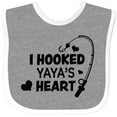 thumbnail image 3 of Inktastic I Hooked Yayas Heart with Fishing Rod Boys or Girls Baby Bib, 3 of 4