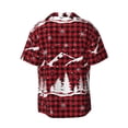 thumbnail image 2 of Xecao offers the Christmas Tree Buffalo Plaid for Men's Casual Short-sleeved Shirt, a button-up collared shirt with a pocket, perfect for beach vacations and yacht travel in the XX-Large size., 2 of 7