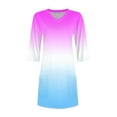 thumbnail image 6 of DENGDENG Plus Size Tunic Shirts for Women Summer V Neck 3/4 Sleeve Shirts for Leggings Boho Casual Tshirts Fashion Flowy Blouses Light Purple S, 6 of 7