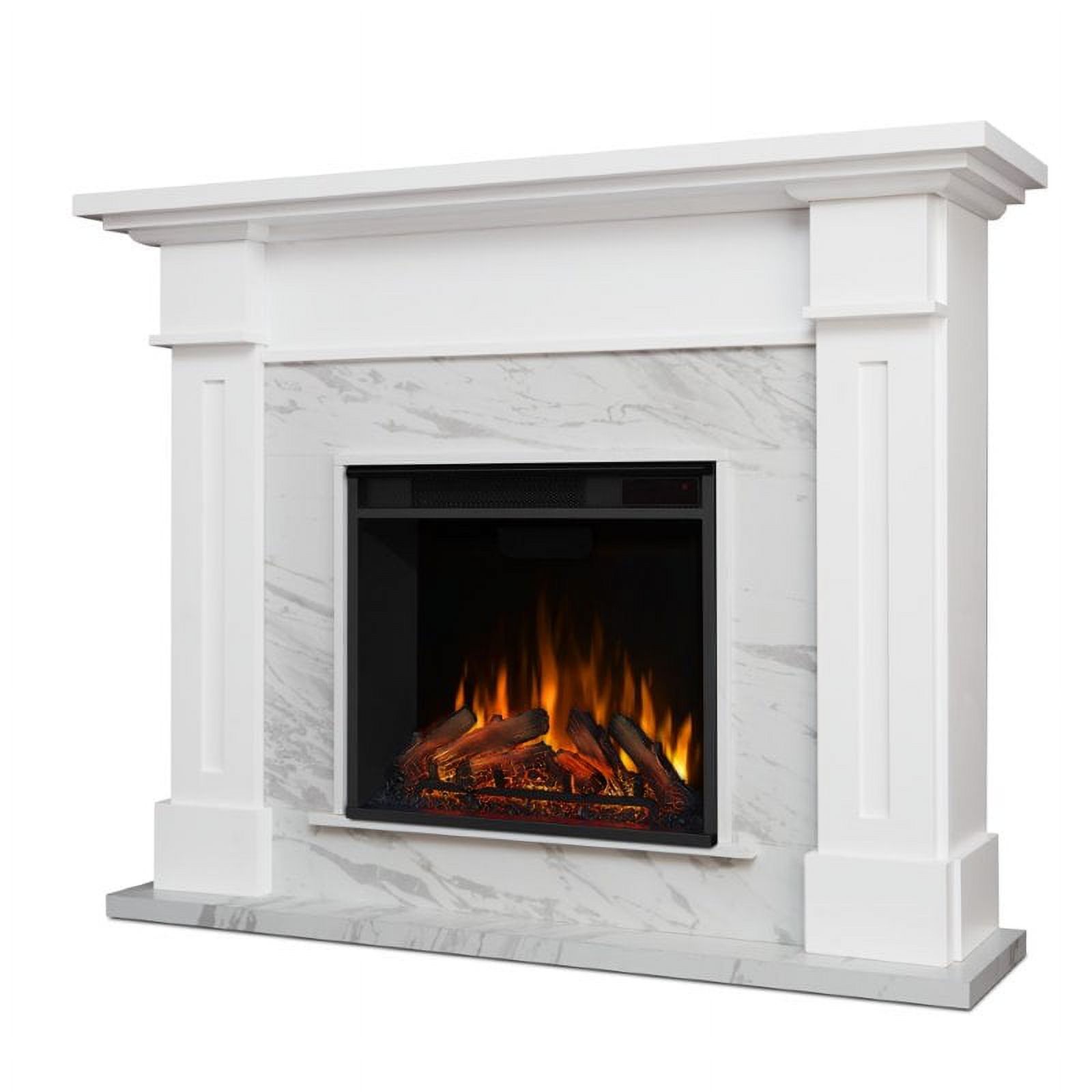 Real Flame Kipling Electric Fireplace in White Marble - Walmart.com