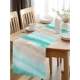 thumbnail image 2 of Summer Beach Turquoise Ocean Table Runner-36 Inch Long Modern Minimalist Art Table Runners Linen Burlap Tablerunner for Kitchen Dining Room Holiday Party, 2 of 9