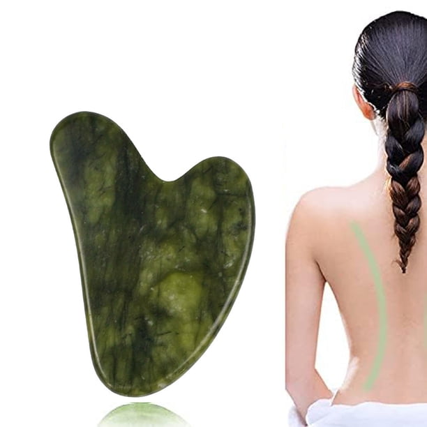 Fiudx Gua Sha de Cuarzo, Raspador de Piedra Natural Forma de Corazón, Herramienta Facial Antiestrés, Tabla Corporal Antiarrugas, Masajeador de Cuello para Atenuar Manchas En Los Ojos, Uso Diario, Rut