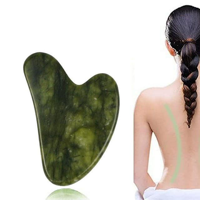 Fiudx Gua Sha de Cuarzo, Raspador de Piedra Natural Forma de Corazón, Herramienta Facial Antiestrés, Tabla Corporal Antiarrugas, Masajeador de Cuello para Atenuar Manchas En Los Ojos, Uso Diario, Rut