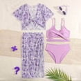 thumbnail image 2 of Girls Swimsuit Size 8 Ruffle Bikinis for Adjustable Straps Tankini Sets 3pcs Tropical Printed Girls Bathing Suits Size 14-16, 2 of 7